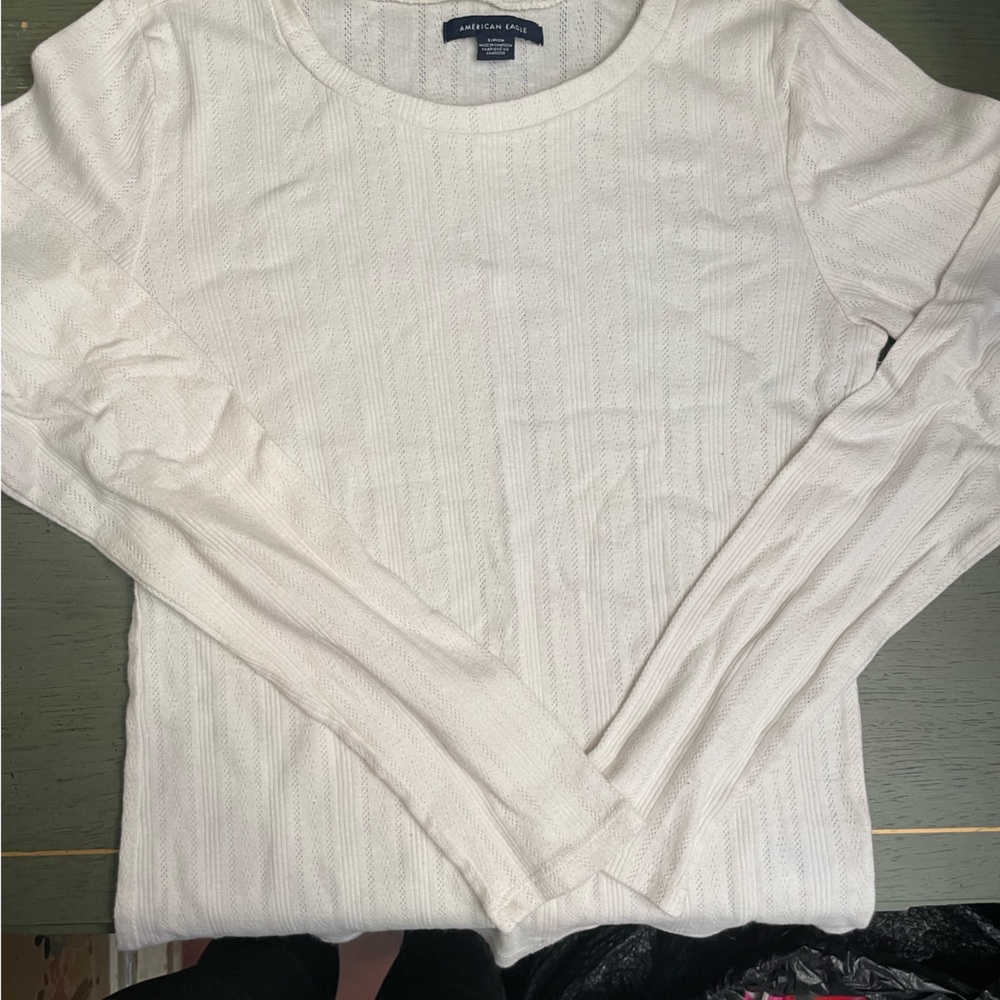 White patterned long sleeve